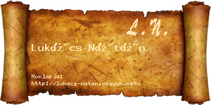 Lukács Nátán névjegykártya